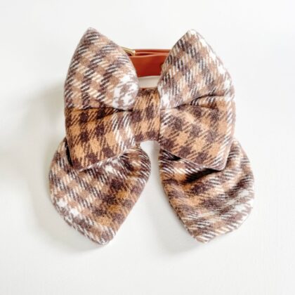 Brown Plaid Sailor Bow