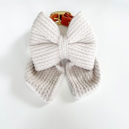 Ivory Cable Knit Sailor Bow