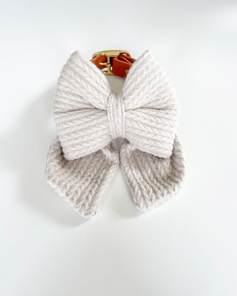 Ivory Cable Knit Sailor Bow